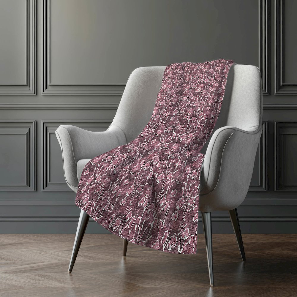 Premium Machine Washable ASB692 Merlot 50" x 70" Sherpa Throw Blanket. Picture 5