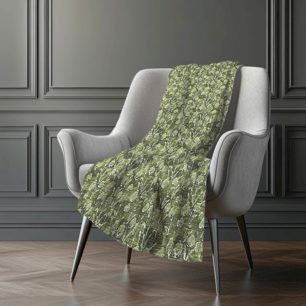Premium Machine Washable ASB692 Olive 50" x 70" Sherpa Throw Blanket. Picture 5