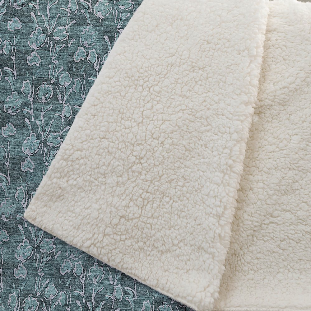 Premium Machine Washable ASB692 Teal 50" x 70" Sherpa Throw Blanket. Picture 2