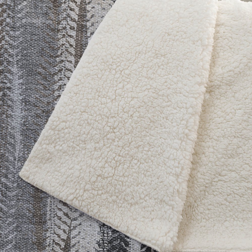 Premium Machine Washable ASB693 Brown 50" x 70" Sherpa Throw Blanket. Picture 2