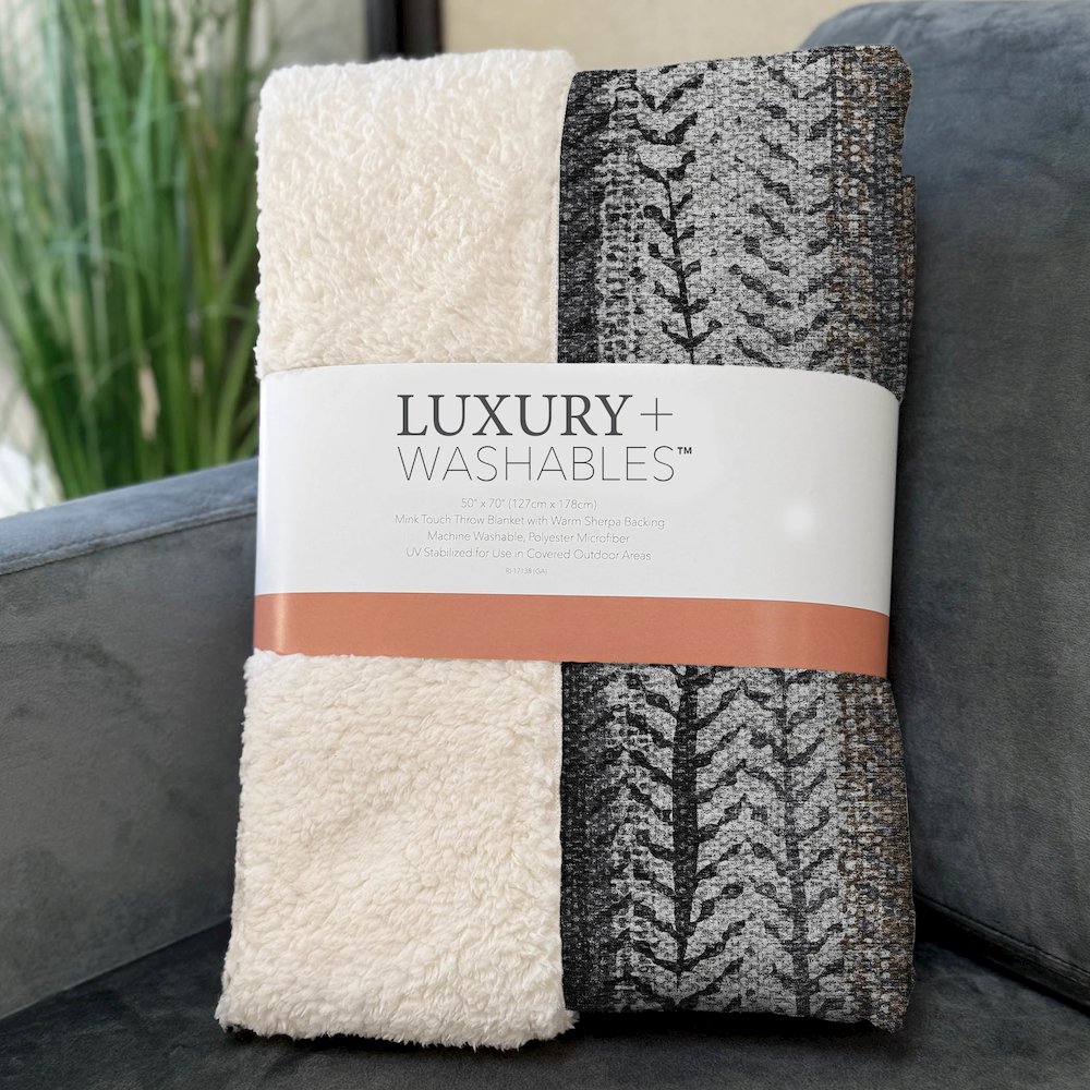 Premium Machine Washable ASB693 Brown 50" x 70" Sherpa Throw Blanket. Picture 3