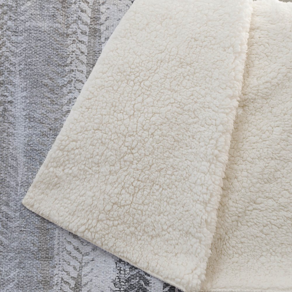 Premium Machine Washable ASB693 Khaki 50" x 70" Sherpa Throw Blanket. Picture 2