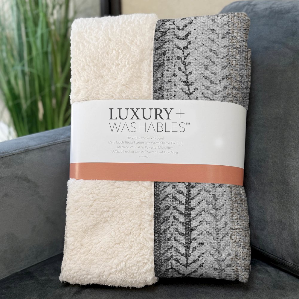 Premium Machine Washable ASB693 Khaki 50" x 70" Sherpa Throw Blanket. Picture 3