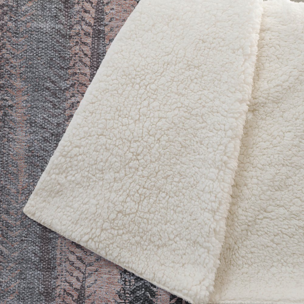 Premium Machine Washable ASB693 Terracotta 50" x 70" Sherpa Throw Blanket. Picture 2