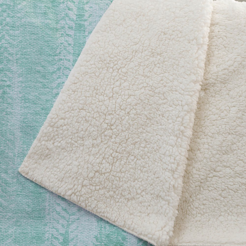 Premium Machine Washable ASB694 Aqua 50" x 70" Sherpa Throw Blanket. Picture 2