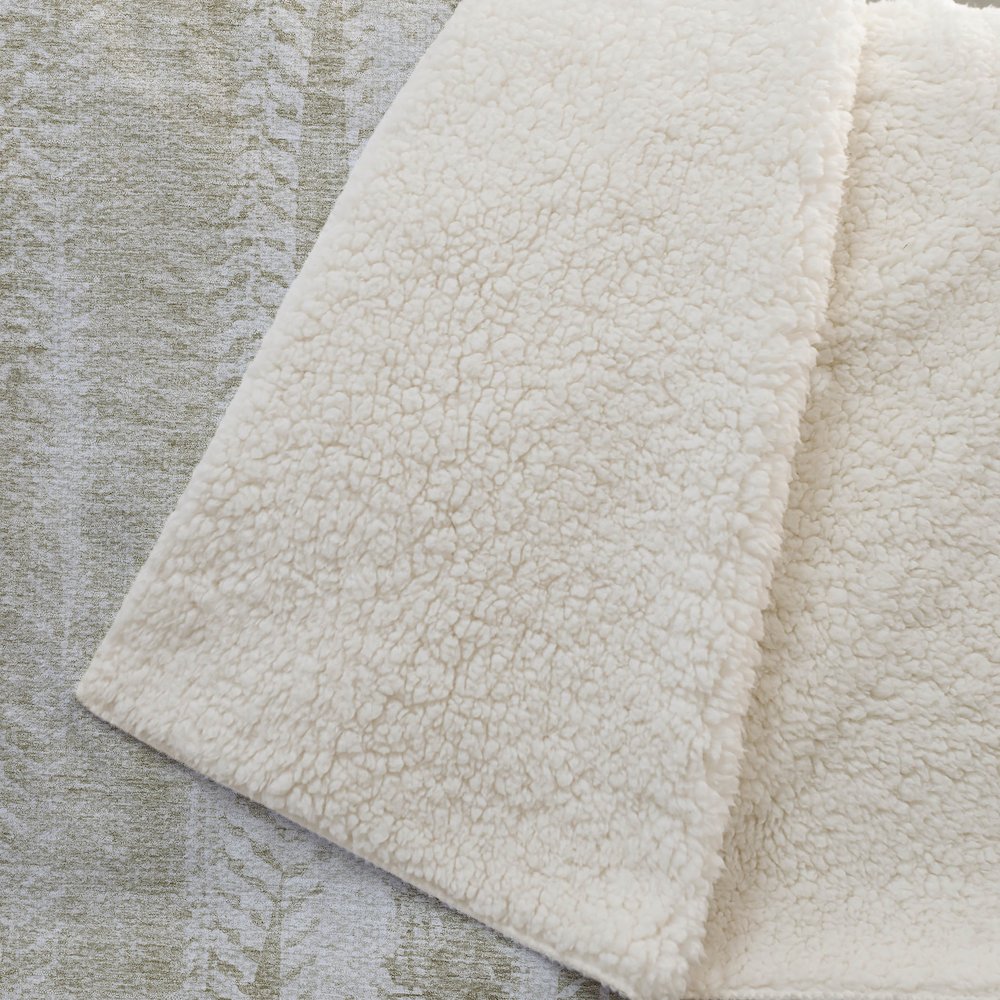 Premium Machine Washable ASB694 Beige 50" x 70" Sherpa Throw Blanket. Picture 2