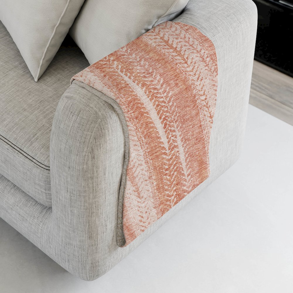 Premium Machine Washable ASB694 Coral 50" x 70" Sherpa Throw Blanket. Picture 4