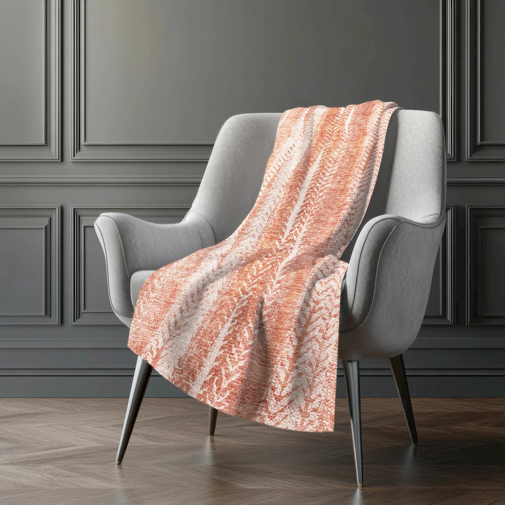 Premium Machine Washable ASB694 Coral 50" x 70" Sherpa Throw Blanket. Picture 5
