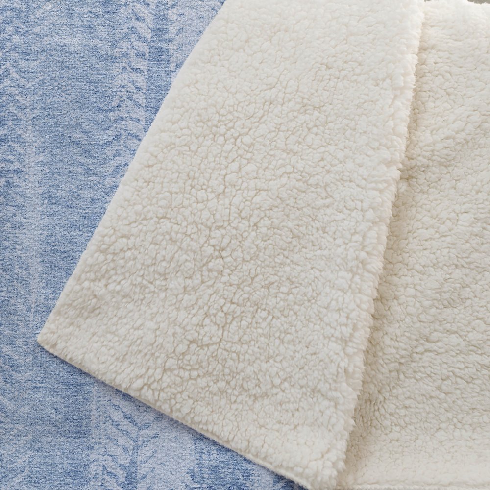 Premium Machine Washable ASB694 Sky 50" x 70" Sherpa Throw Blanket. Picture 2