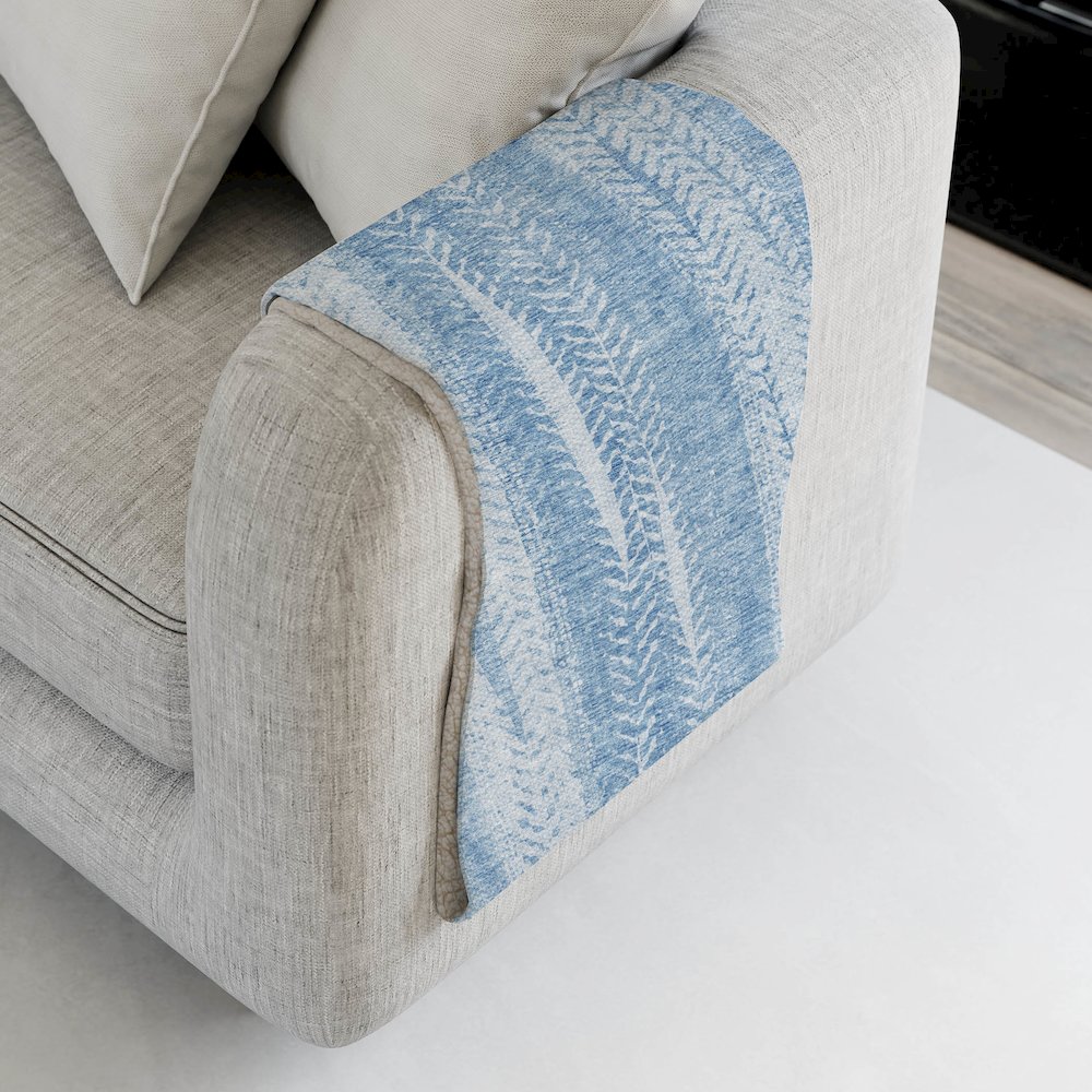 Premium Machine Washable ASB694 Sky 50" x 70" Sherpa Throw Blanket. Picture 4