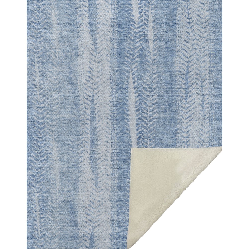 Premium Machine Washable ASB694 Sky 50" x 70" Sherpa Throw Blanket. Picture 1