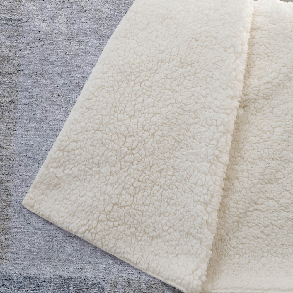 Premium Machine Washable ASB695 Taupe 50" x 70" Sherpa Throw Blanket. Picture 2