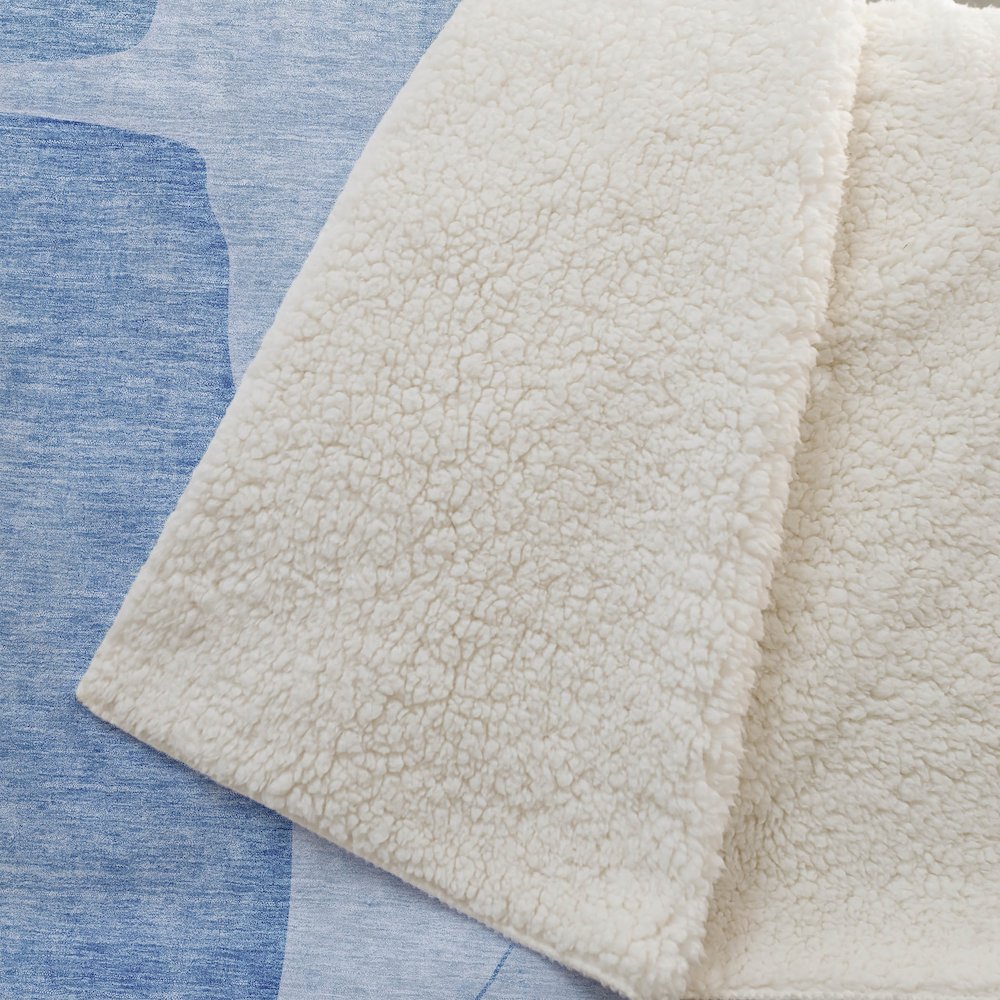 Premium Machine Washable ASB696 Blue 50" x 70" Sherpa Throw Blanket. Picture 2