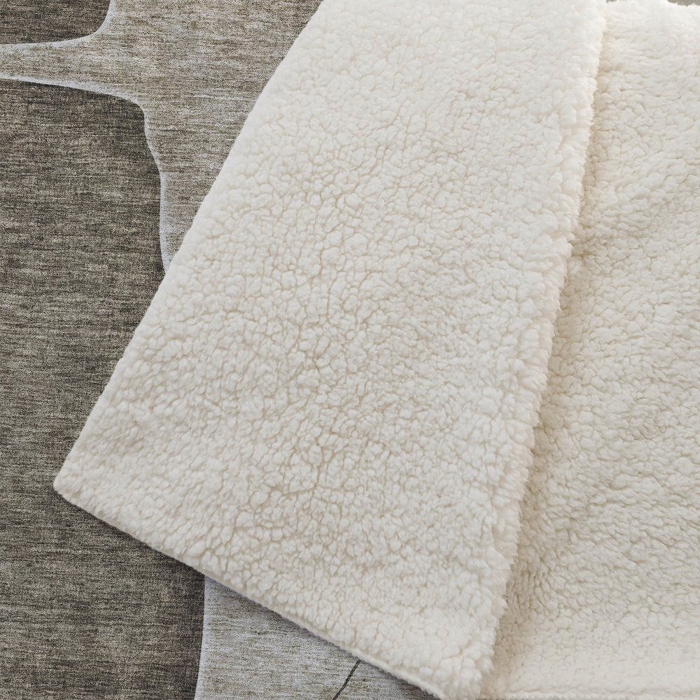 Premium Machine Washable ASB696 Brown 50" x 70" Sherpa Throw Blanket. Picture 2