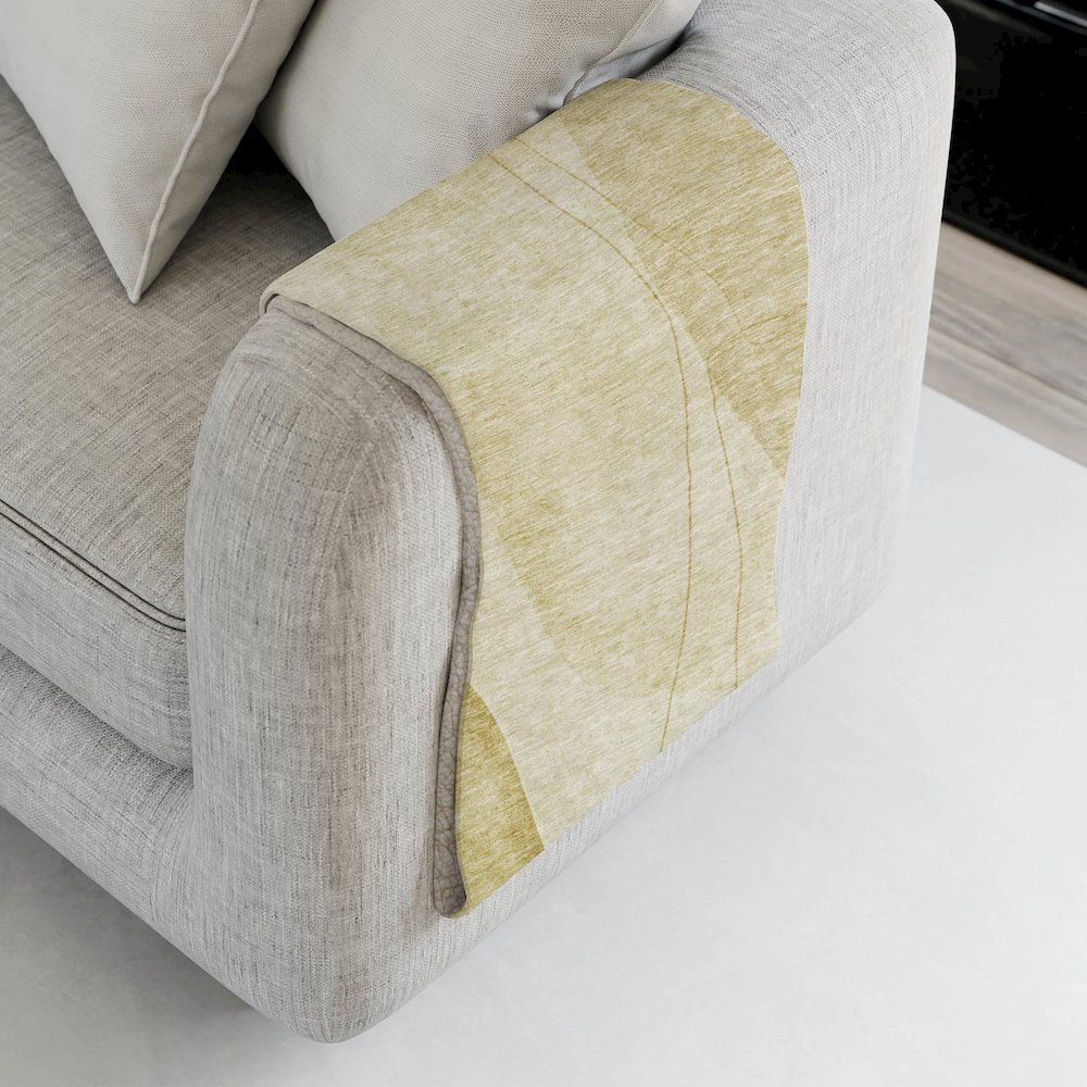 Premium Machine Washable ASB696 Gold 50" x 70" Sherpa Throw Blanket. Picture 4
