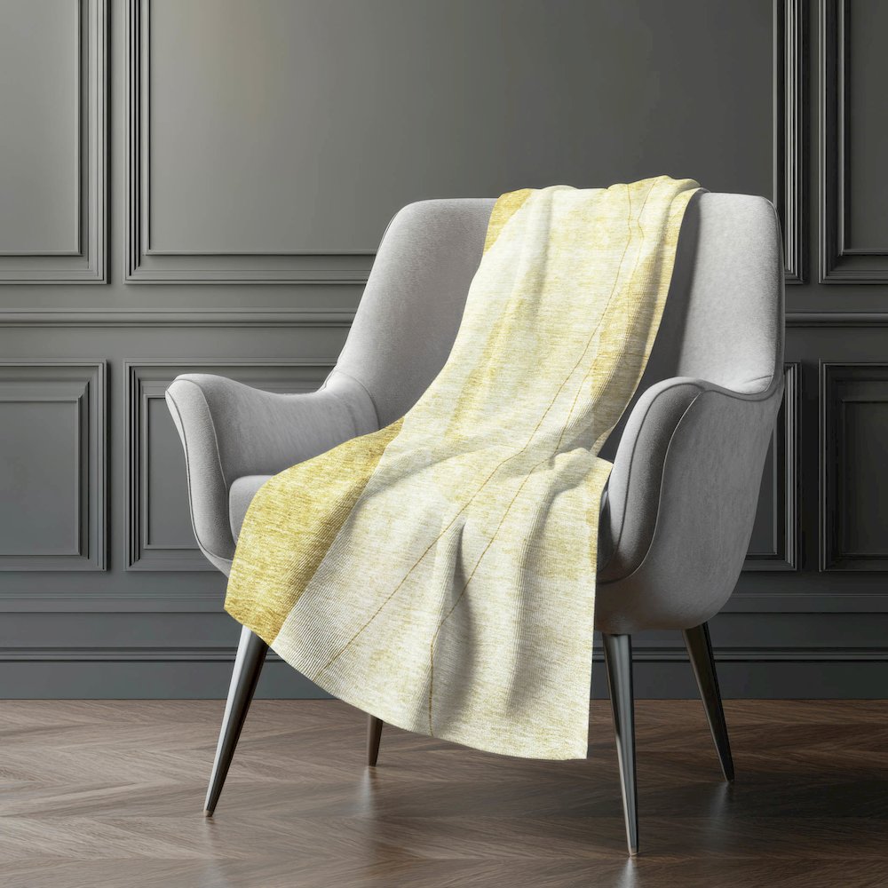 Premium Machine Washable ASB696 Gold 50" x 70" Sherpa Throw Blanket. Picture 5