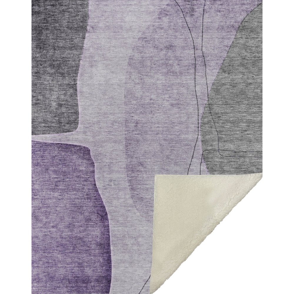 Premium Machine Washable ASB696 Purple 50" x 70" Sherpa Throw Blanket. Picture 1