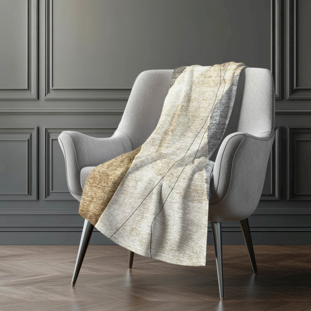Premium Machine Washable ASB696 Taupe 50" x 70" Sherpa Throw Blanket. Picture 5