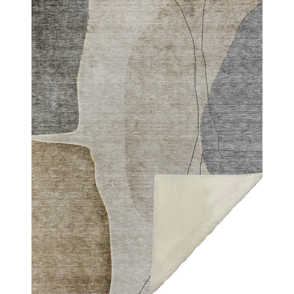 Premium Machine Washable ASB696 Taupe 50" x 70" Sherpa Throw Blanket. Picture 1