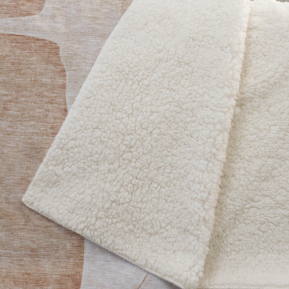 Premium Machine Washable ASB696 Terracotta 50" x 70" Sherpa Throw Blanket. Picture 2