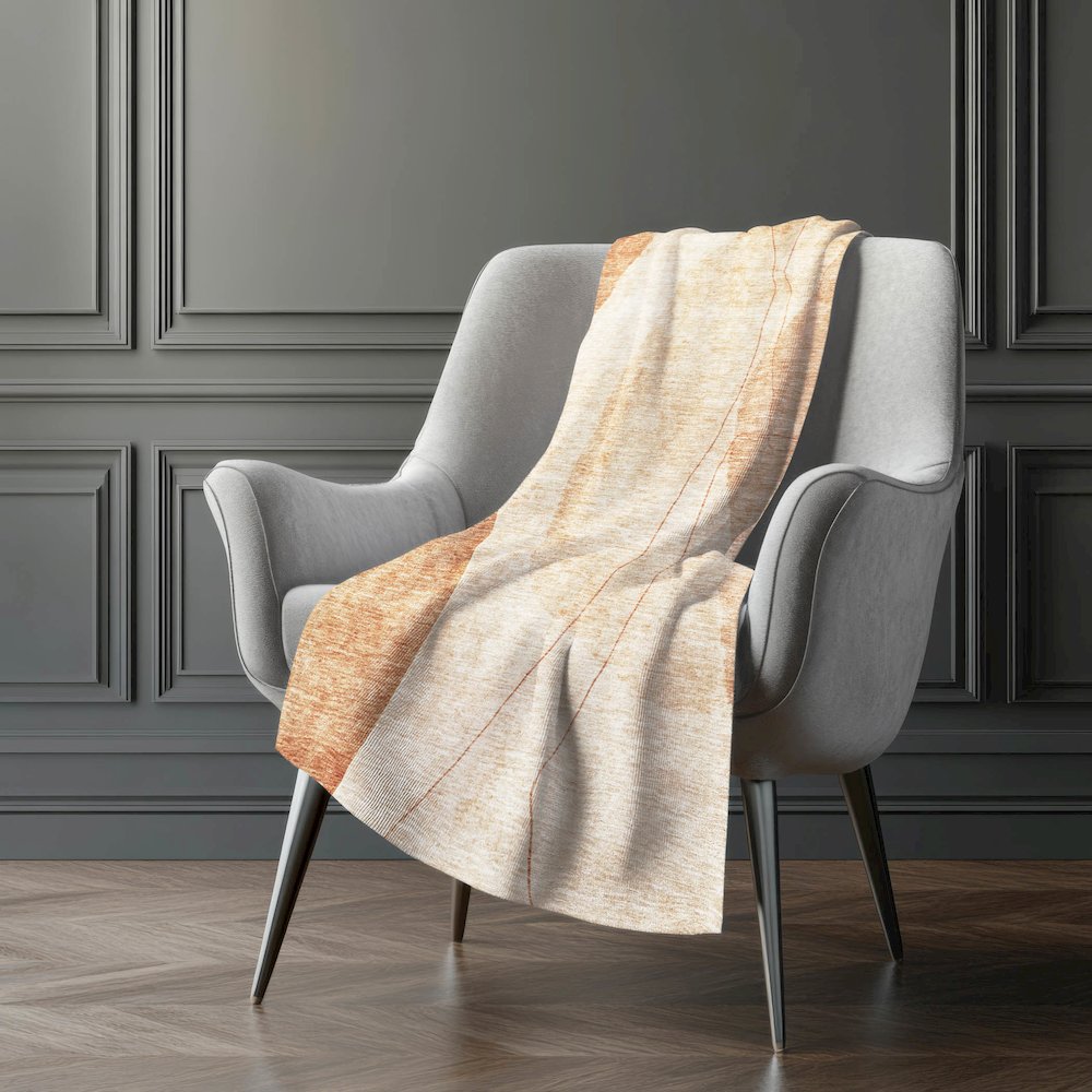 Premium Machine Washable ASB696 Terracotta 50" x 70" Sherpa Throw Blanket. Picture 5