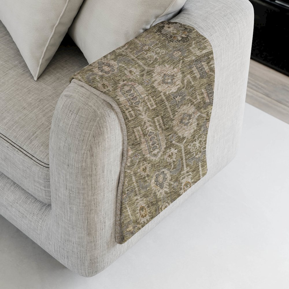 Premium Machine Washable ASB697 Brown 50" x 70" Sherpa Throw Blanket. Picture 4