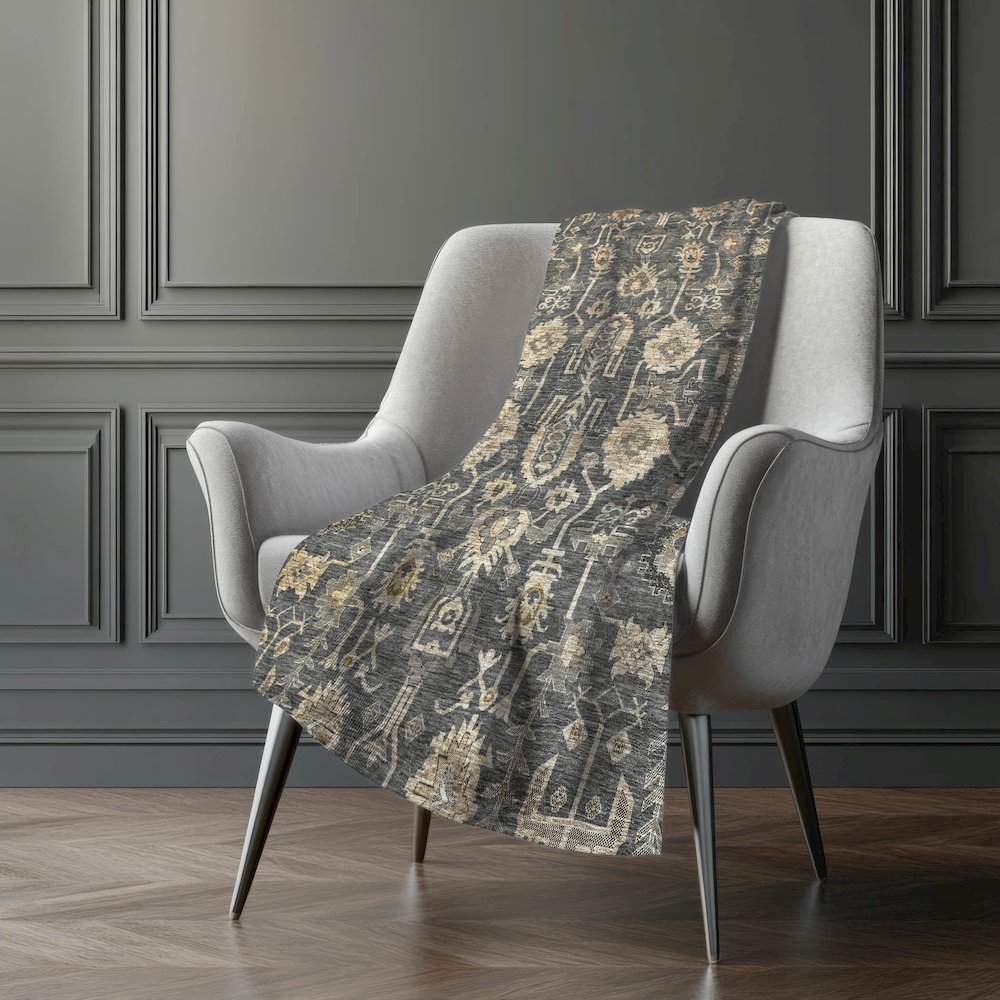 Premium Machine Washable ASB697 Gray 50" x 70" Sherpa Throw Blanket. Picture 5