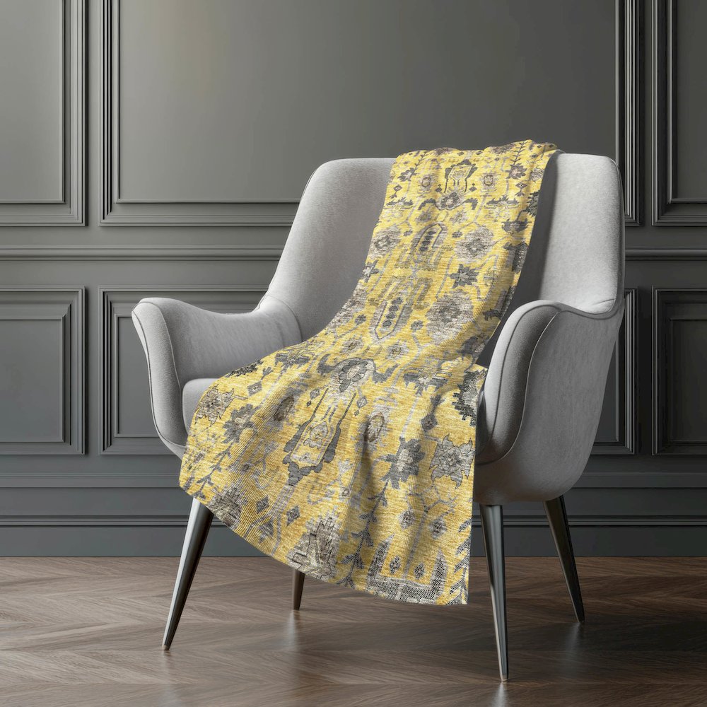 Premium Machine Washable ASB697 Honey 50" x 70" Sherpa Throw Blanket. Picture 5