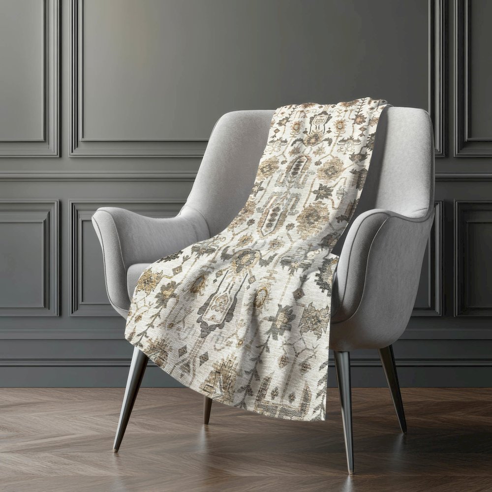 Premium Machine Washable ASB697 Ivory 50" x 70" Sherpa Throw Blanket. Picture 5