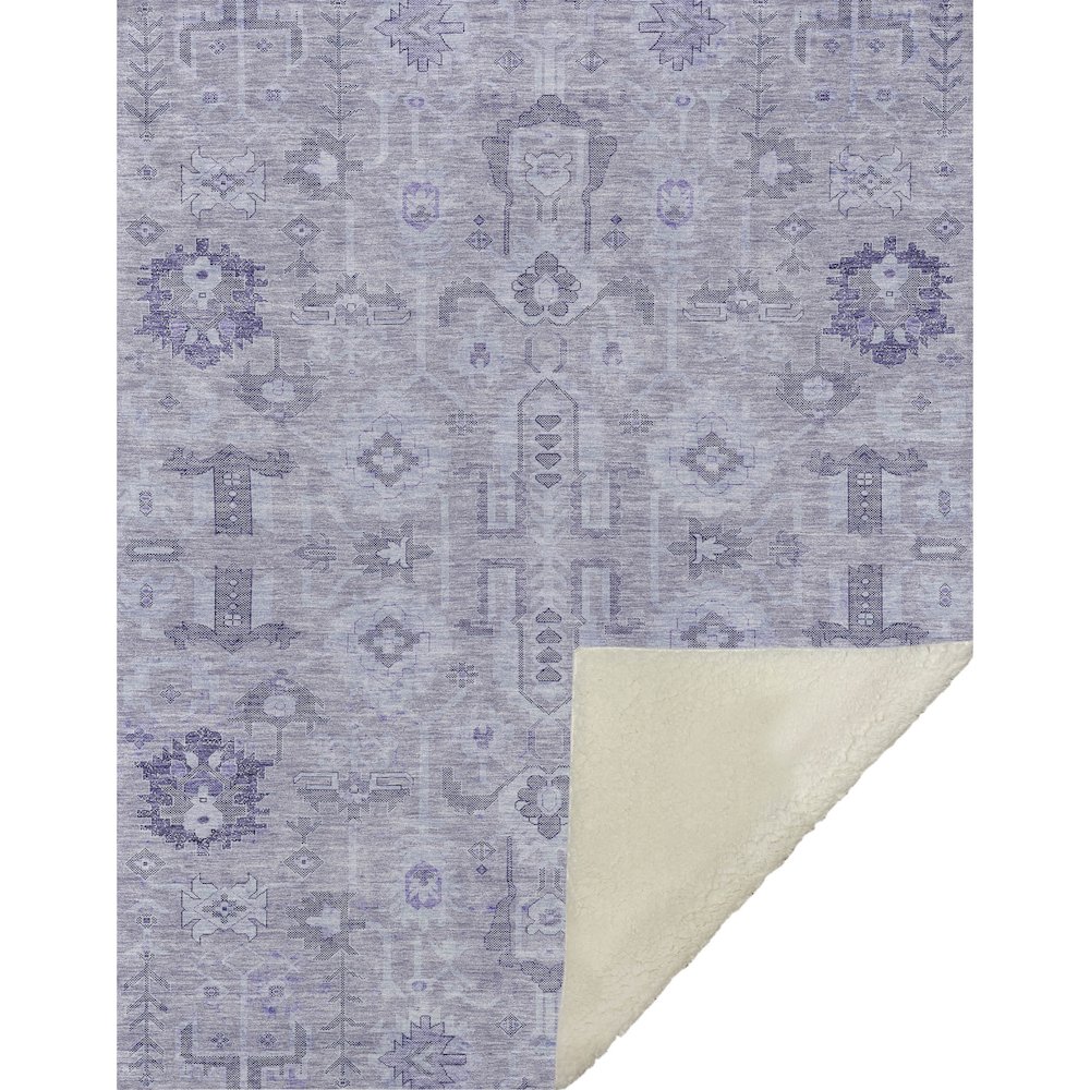 Premium Machine Washable ASB697 Lavender 50" x 70" Sherpa Throw Blanket. Picture 1