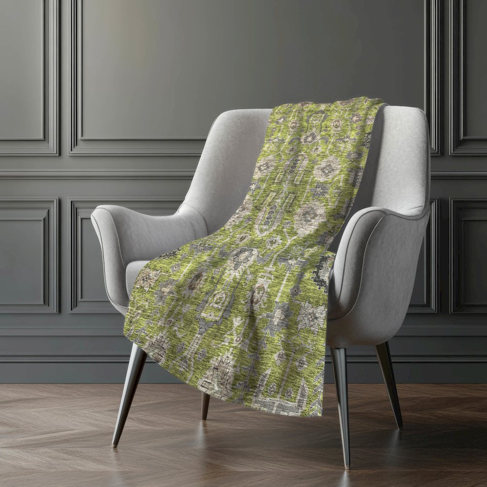 Premium Machine Washable ASB697 Olive 50" x 70" Sherpa Throw Blanket. Picture 5