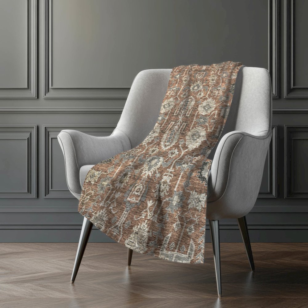 Premium Machine Washable ASB697 Paprika 50" x 70" Sherpa Throw Blanket. Picture 5