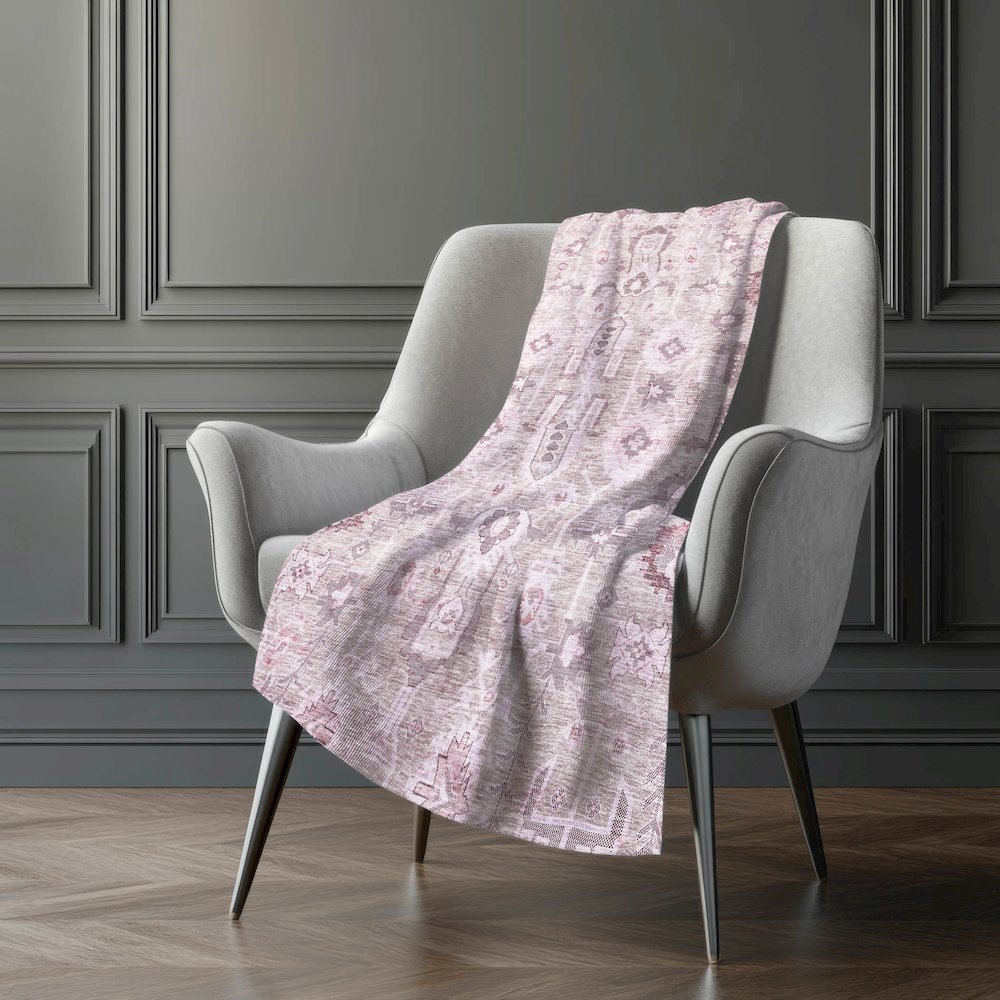 Premium Machine Washable ASB697 Pink 50" x 70" Sherpa Throw Blanket. Picture 5