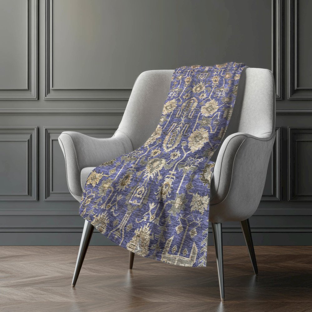 Premium Machine Washable ASB697 Purple 50" x 70" Sherpa Throw Blanket. Picture 5