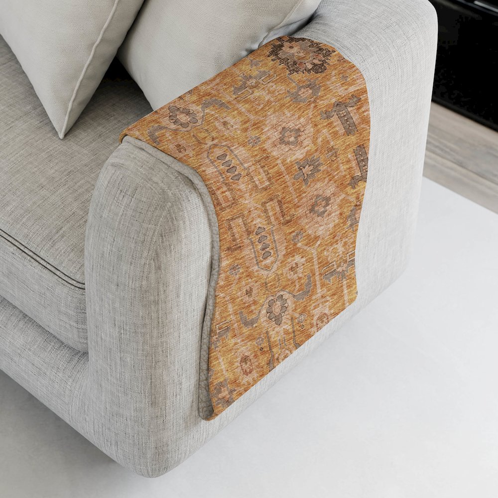 Premium Machine Washable ASB697 Terracotta 50" x 70" Sherpa Throw Blanket. Picture 4
