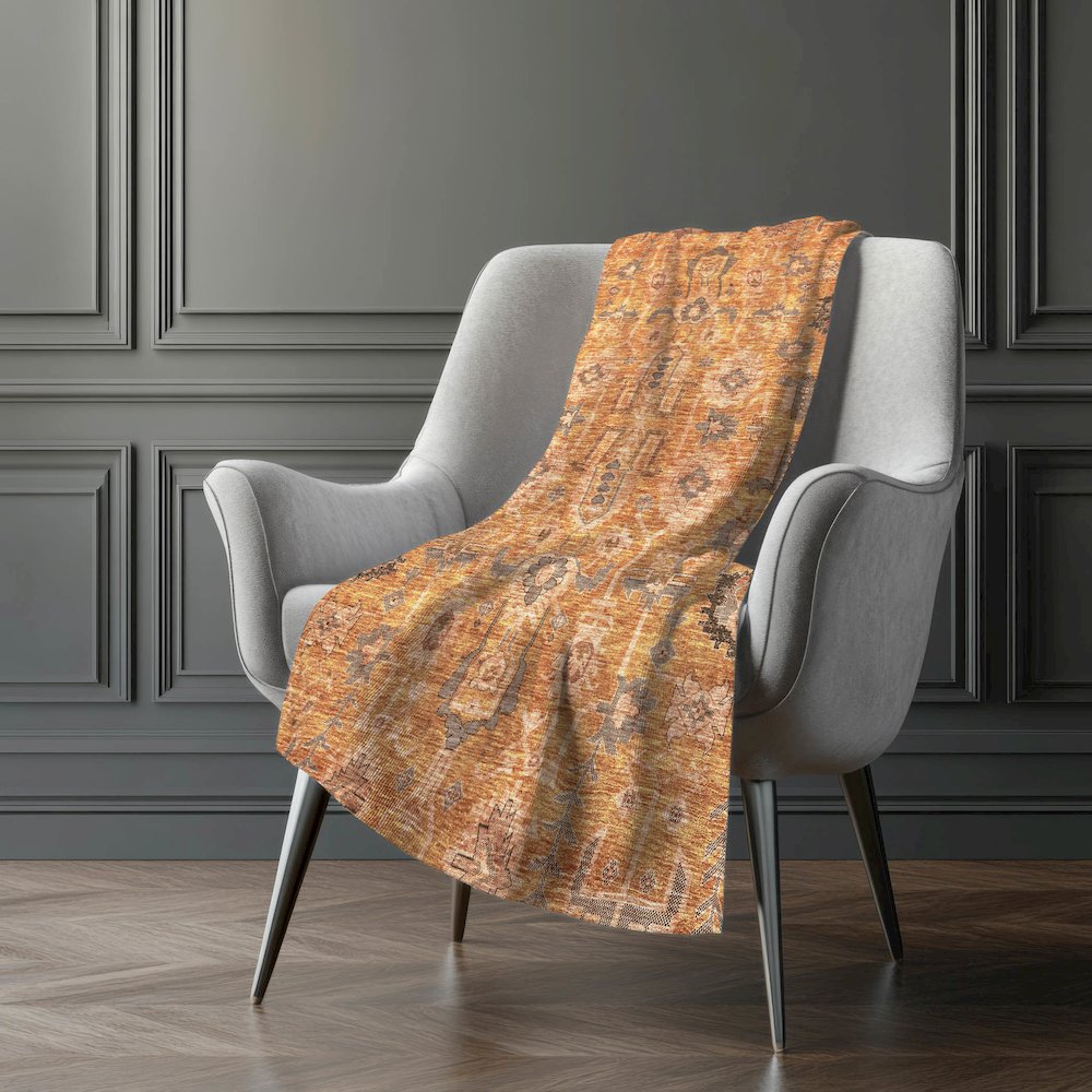 Premium Machine Washable ASB697 Terracotta 50" x 70" Sherpa Throw Blanket. Picture 5