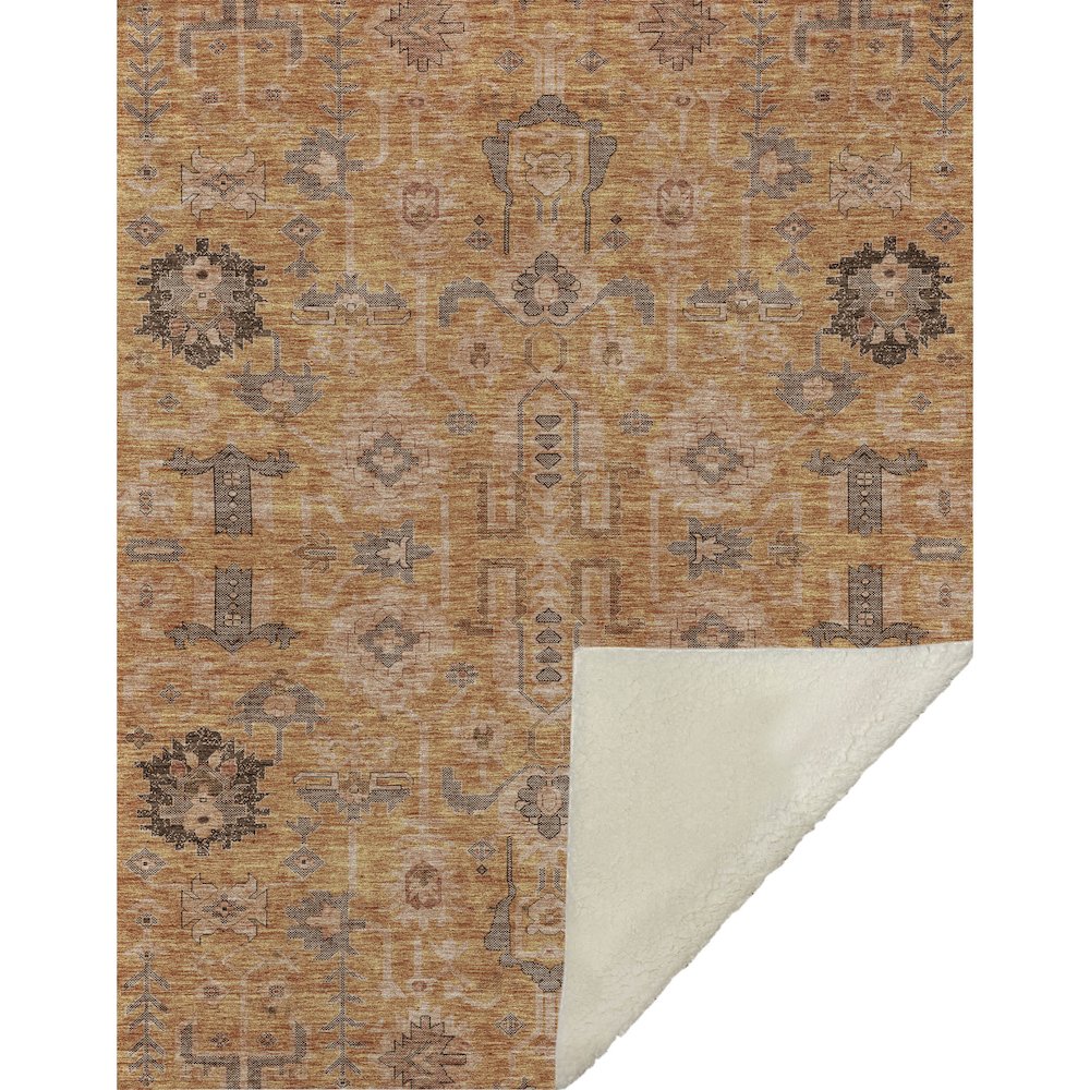 Premium Machine Washable ASB697 Terracotta 50" x 70" Sherpa Throw Blanket. Picture 1