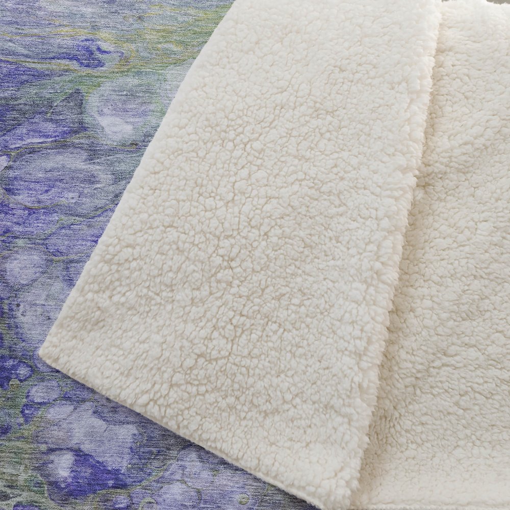 Premium Machine Washable ASB698 Aloe 50" x 70" Sherpa Throw Blanket. Picture 2