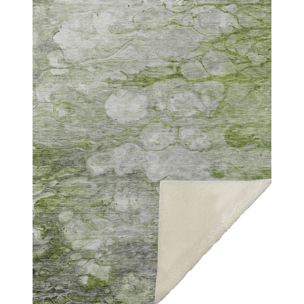Premium Machine Washable ASB698 Olive 50" x 70" Sherpa Throw Blanket. Picture 1