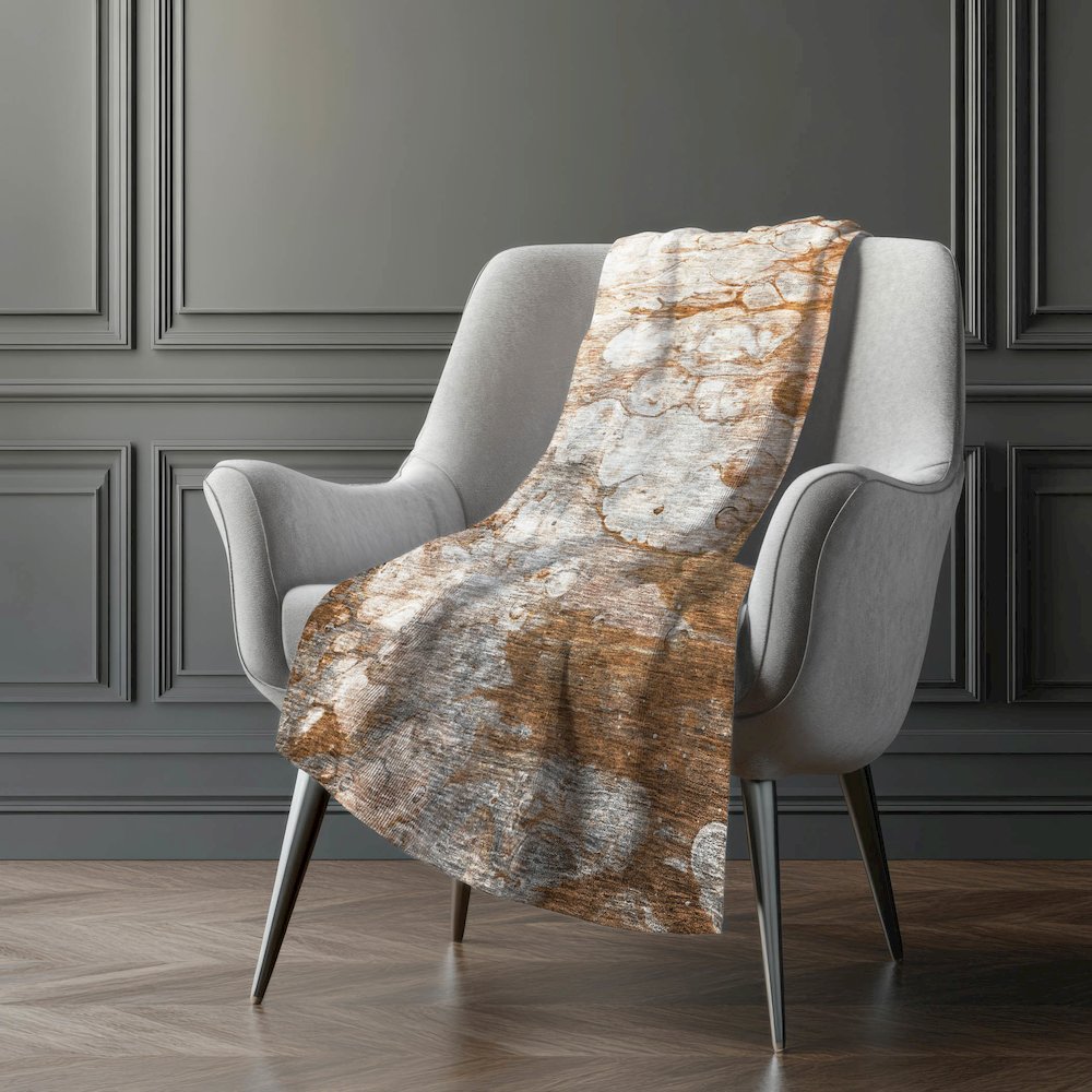 Premium Machine Washable ASB698 Terracotta 50" x 70" Sherpa Throw Blanket. Picture 5