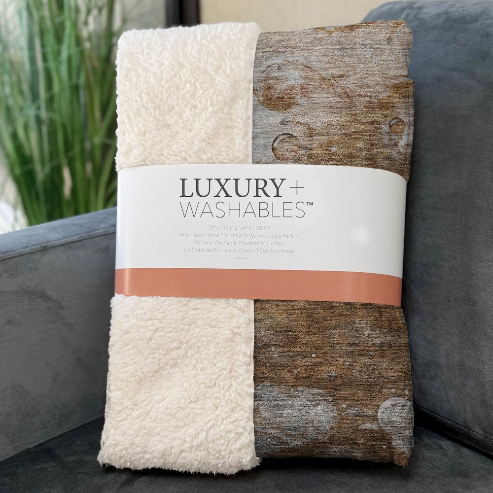 Premium Machine Washable ASB698 Terracotta 50" x 70" Sherpa Throw Blanket. Picture 3