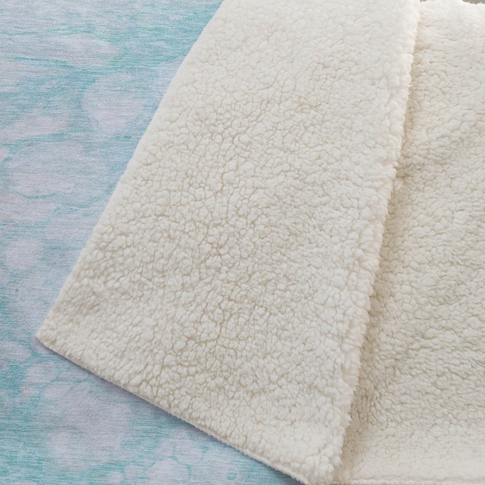 Premium Machine Washable ASB699 Aqua 50" x 70" Sherpa Throw Blanket. Picture 2