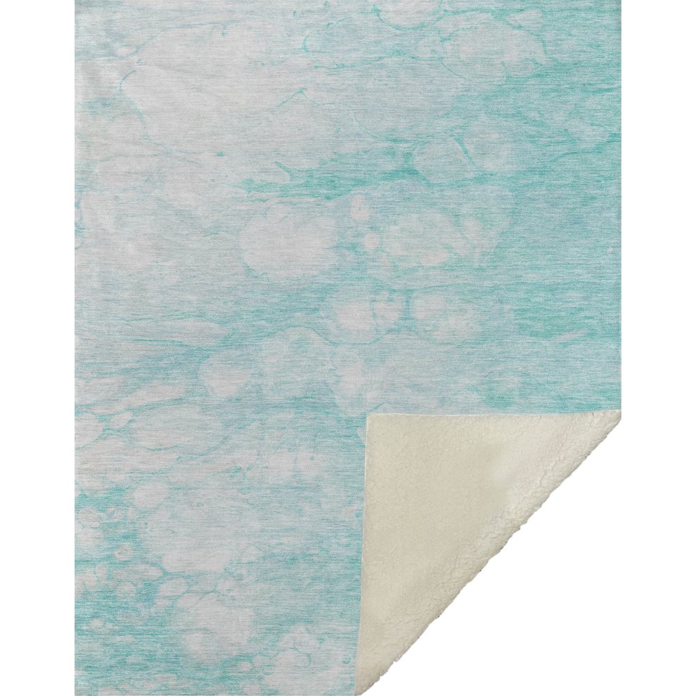 Premium Machine Washable ASB699 Aqua 50" x 70" Sherpa Throw Blanket. Picture 1