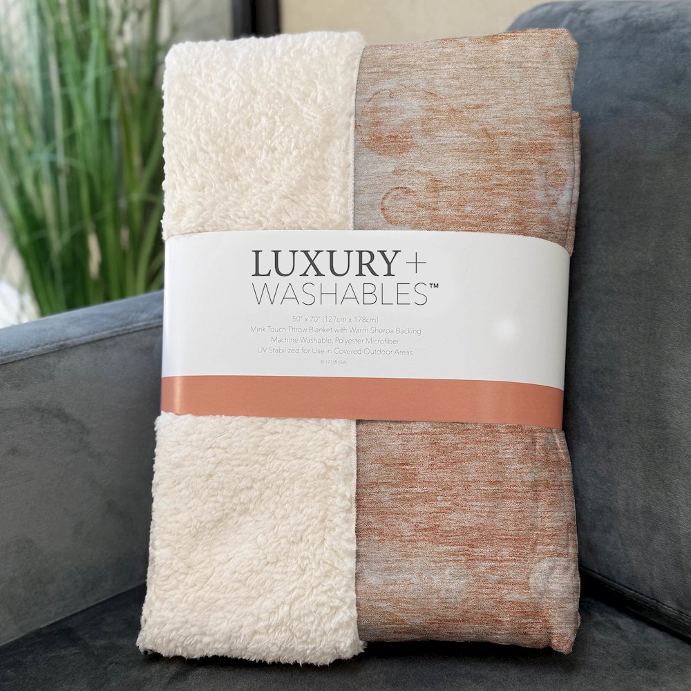 Premium Machine Washable ASB699 Coral 50" x 70" Sherpa Throw Blanket. Picture 3