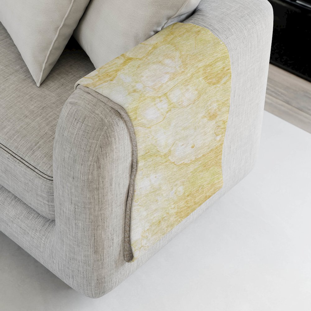 Premium Machine Washable ASB699 Gold 50" x 70" Sherpa Throw Blanket. Picture 4