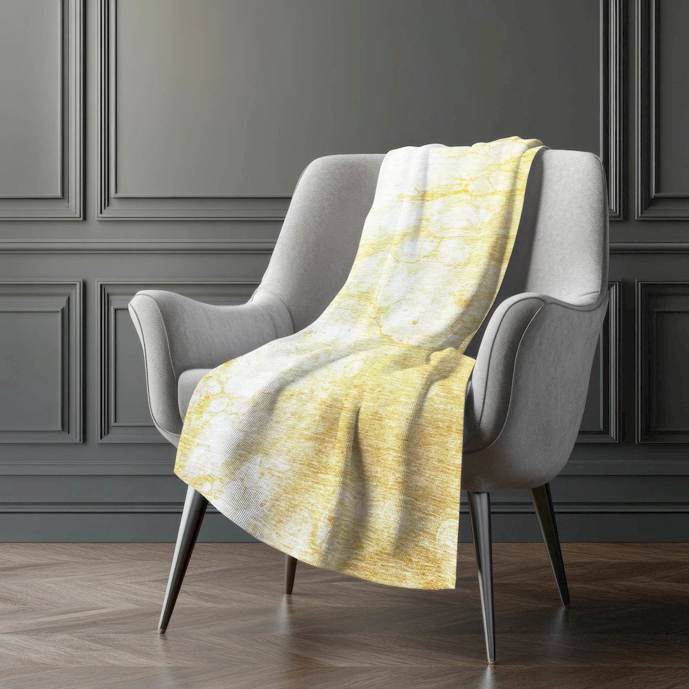 Premium Machine Washable ASB699 Gold 50" x 70" Sherpa Throw Blanket. Picture 5