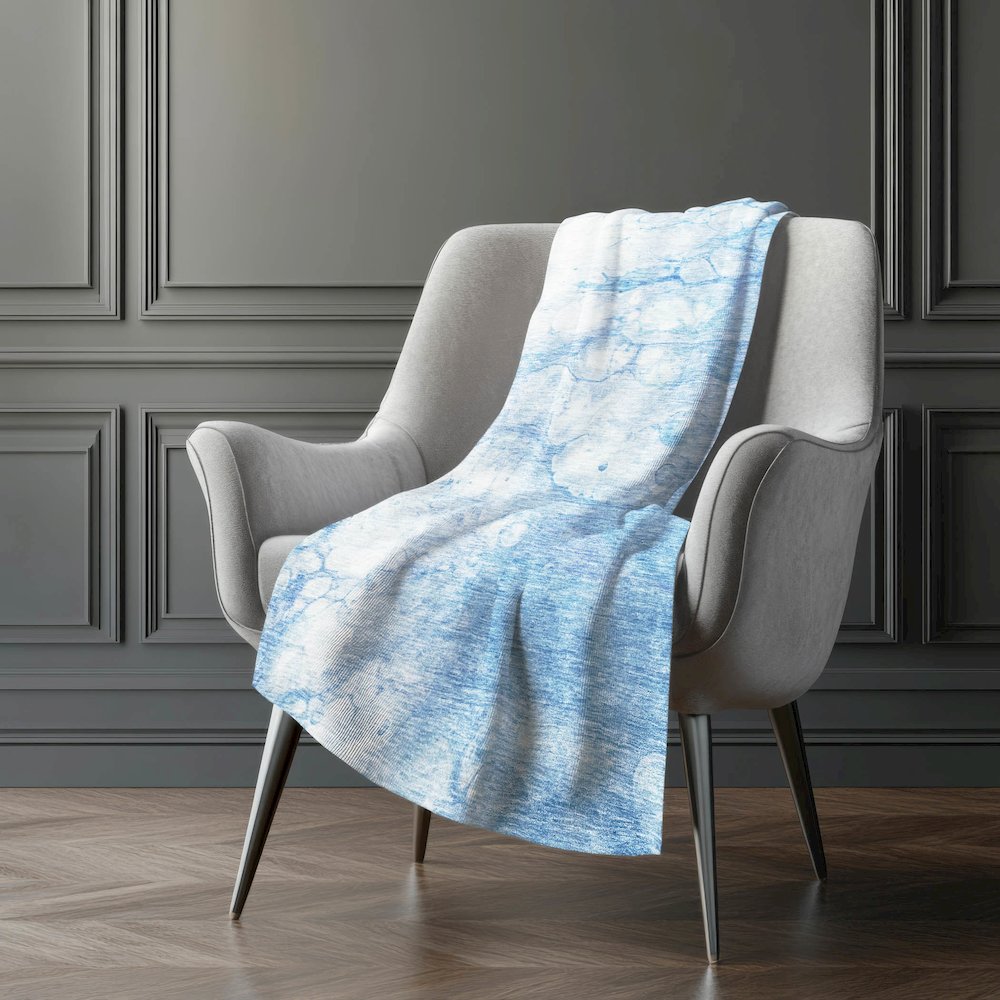 Premium Machine Washable ASB699 Sky 50" x 70" Sherpa Throw Blanket. Picture 5