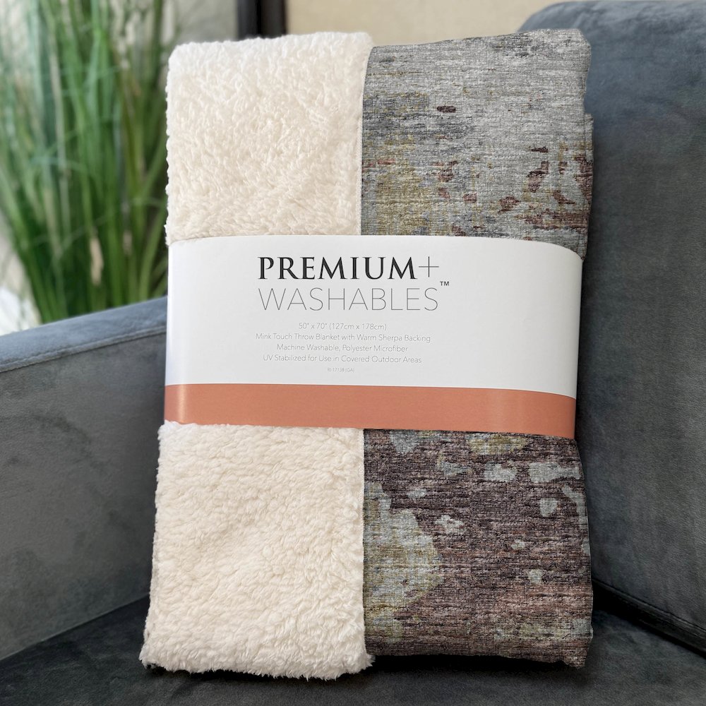Premium Machine Washable ASB69 Multi 50" x 70" Sherpa Throw Blanket. Picture 3