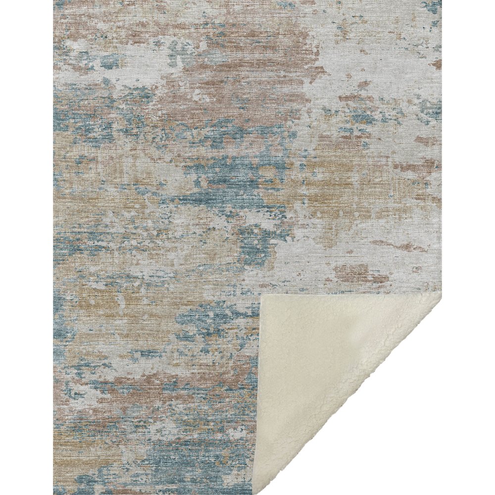 Premium Machine Washable ASB69 Teal 50" x 70" Sherpa Throw Blanket. Picture 1