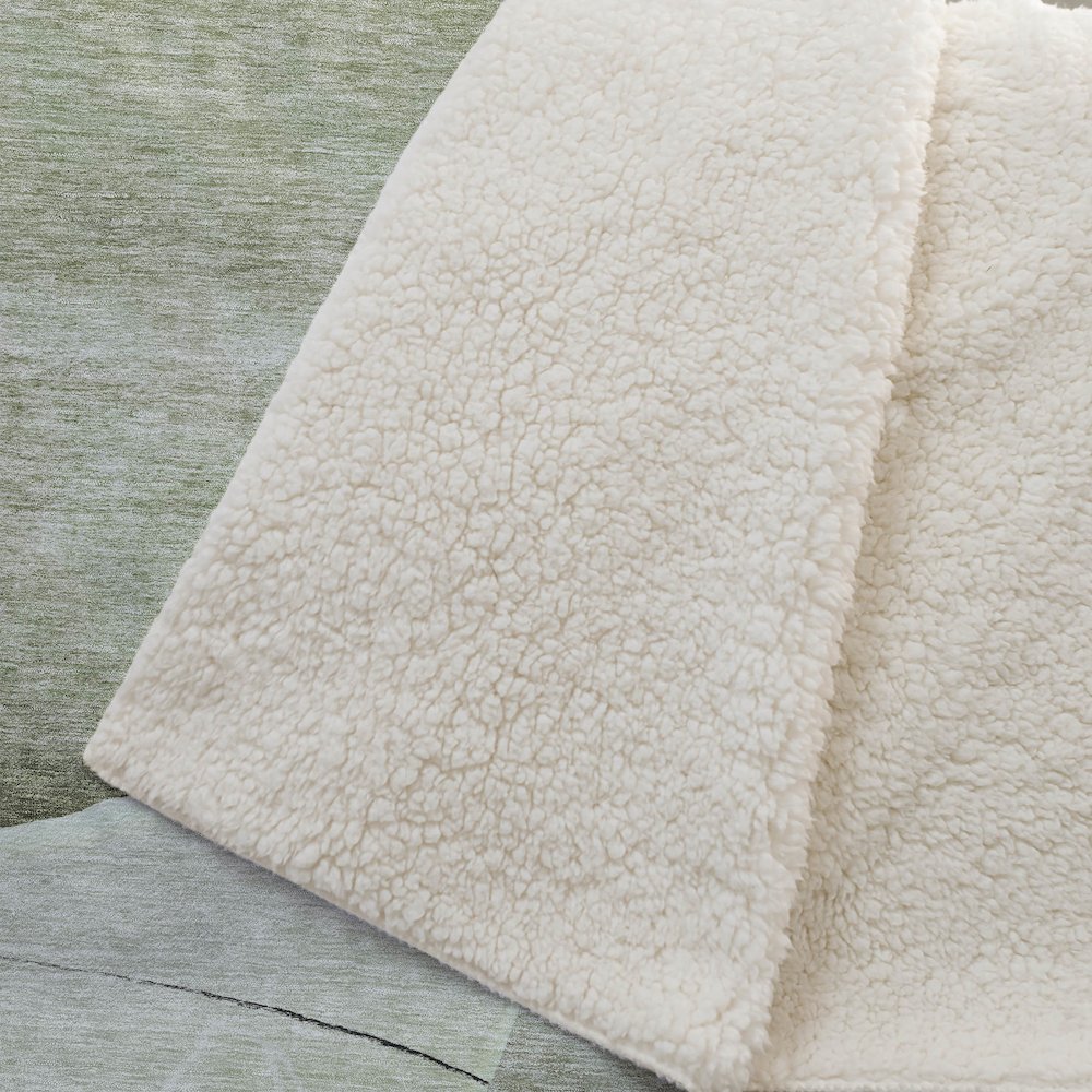 Premium Machine Washable ASB700 Aloe 50" x 70" Sherpa Throw Blanket. Picture 2